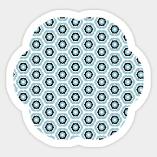 Black Blue and White Circle Pattern Sticker